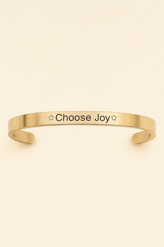 Choose Joy Stainless Steel Cuff Bracelet