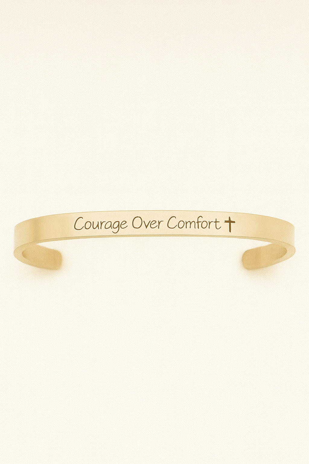 Courage Over Comfort Stainless Steel Cuff Bracelet
