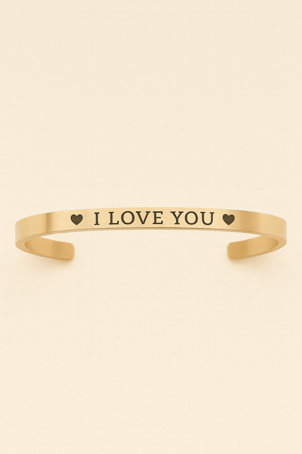 I Love You Stainless Steel Cuff Bracelet