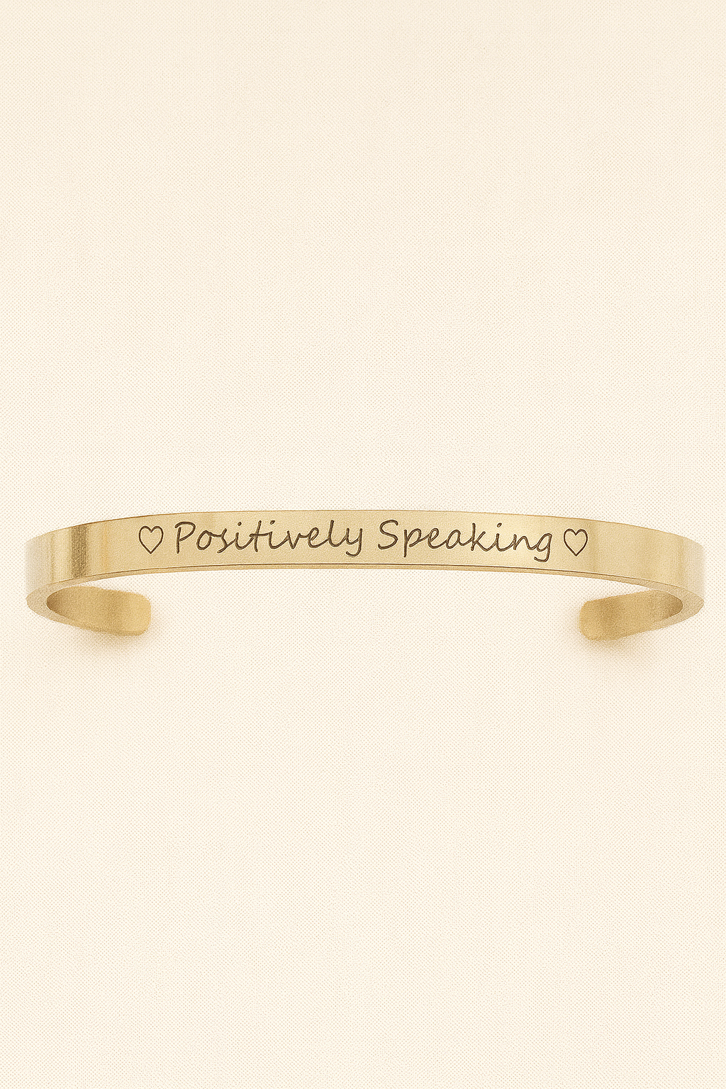 Positively Speaking Stainless Steel Cuff Bracelet