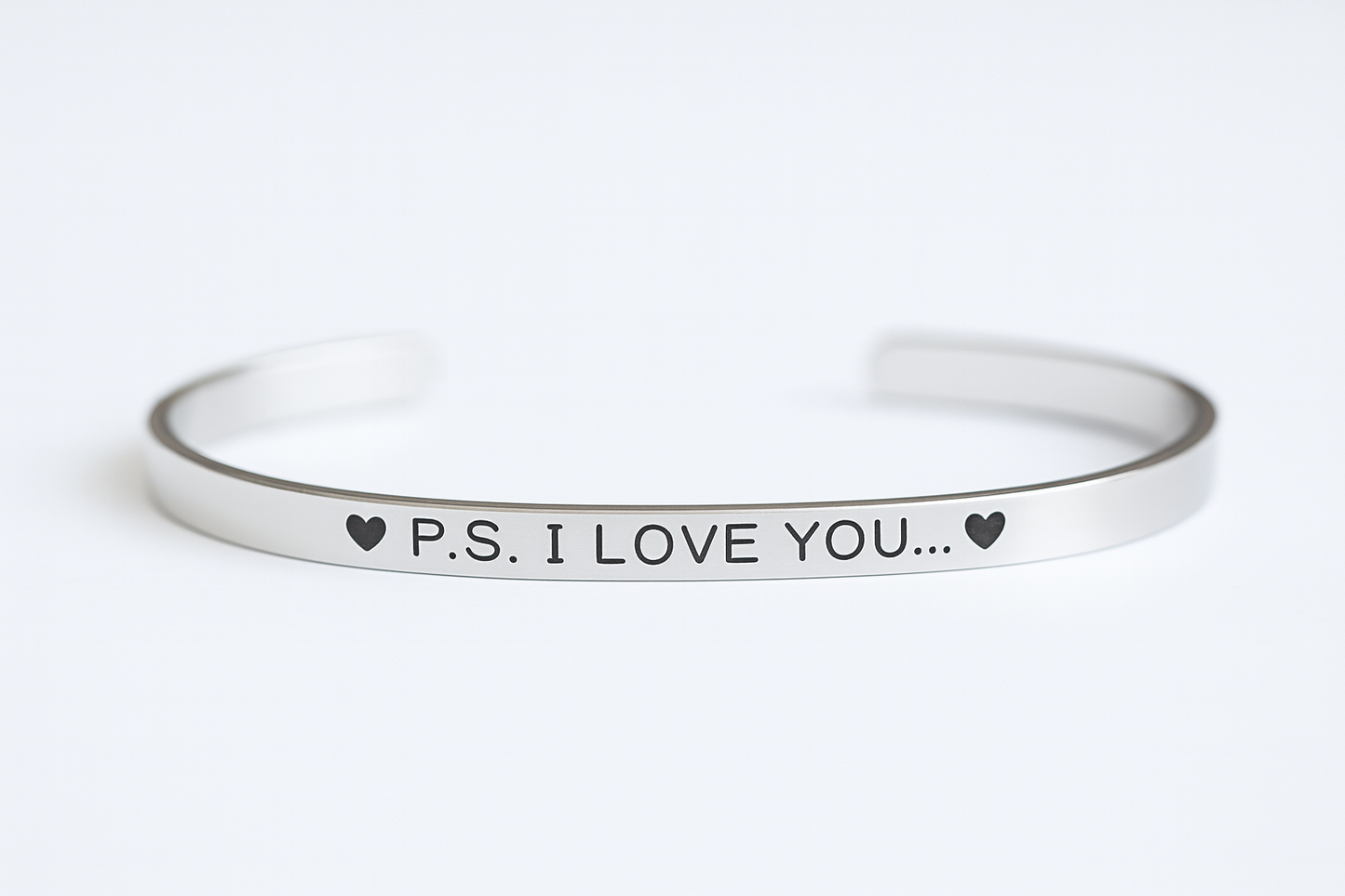 P.S. I Love You Stainless Steel Cuff Bracelet