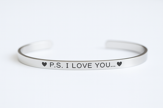 P.S. I Love You Stainless Steel Cuff Bracelet