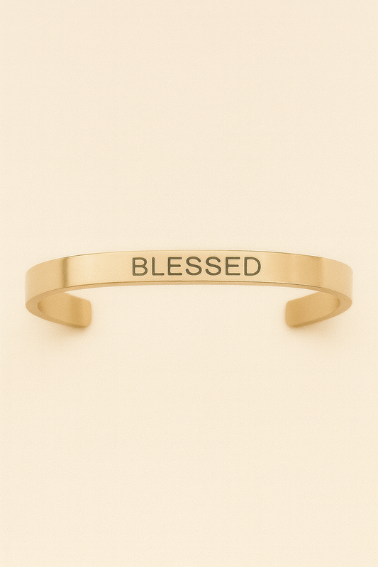Blessed Stainless Steel Cuff Bracelet