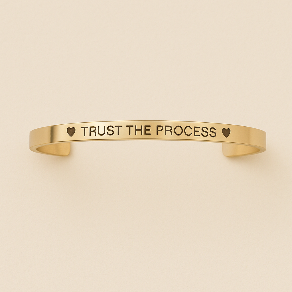 Trust the Process Stainless Steel Cuff Bracelet