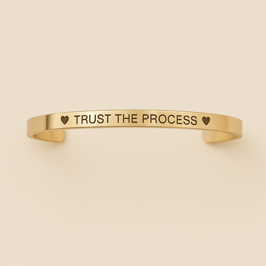 Trust the Process Stainless Steel Cuff Bracelet